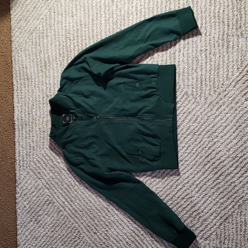 Iris Green Zip Bomber Jacket - image 1